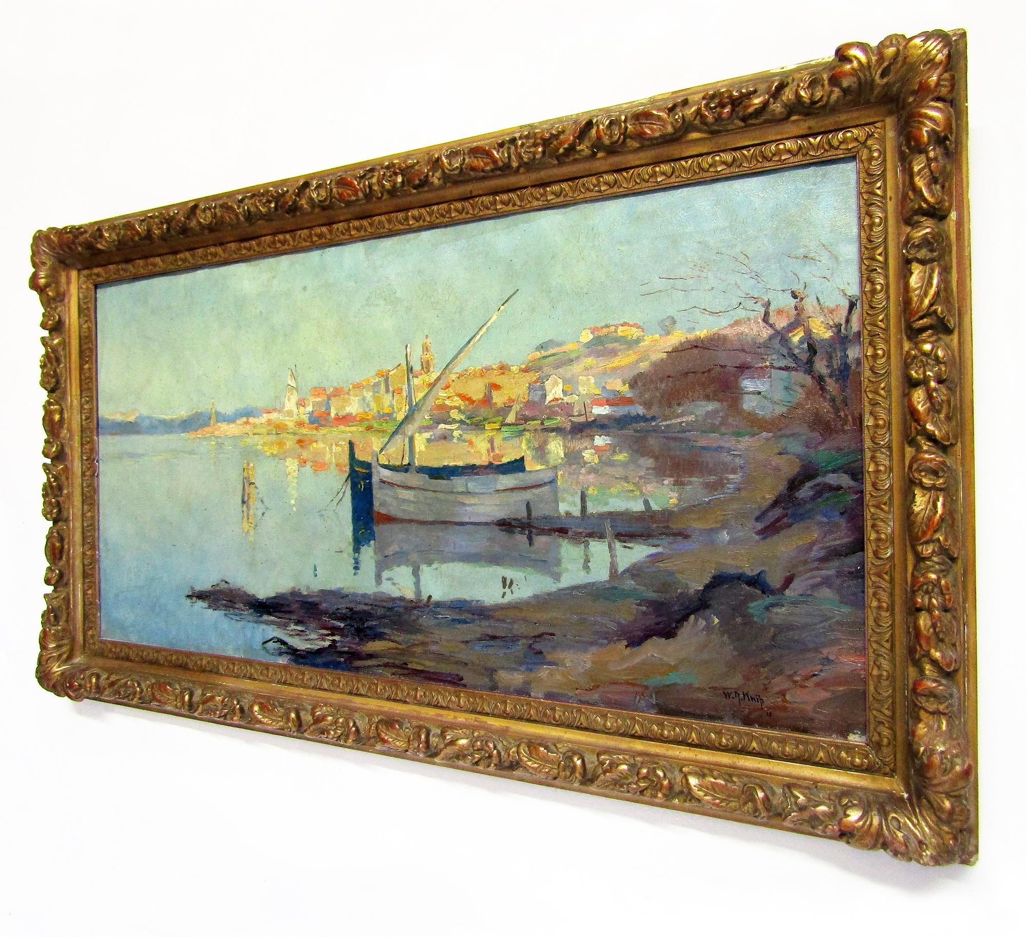 Francese 1925 Dutch Impressionist Oil On Canvas By Willem Knip, Saint-Tropez Laren School in vendita