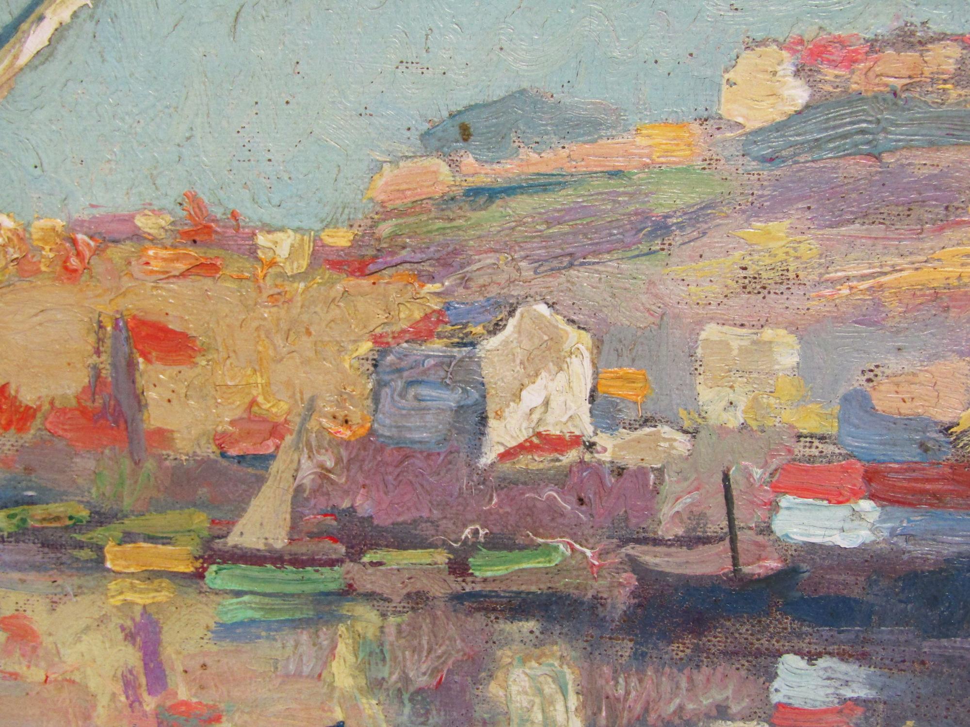 1925 Dutch Impressionist Oil On Canvas By Willem Knip, Saint-Tropez Laren School in vendita 1