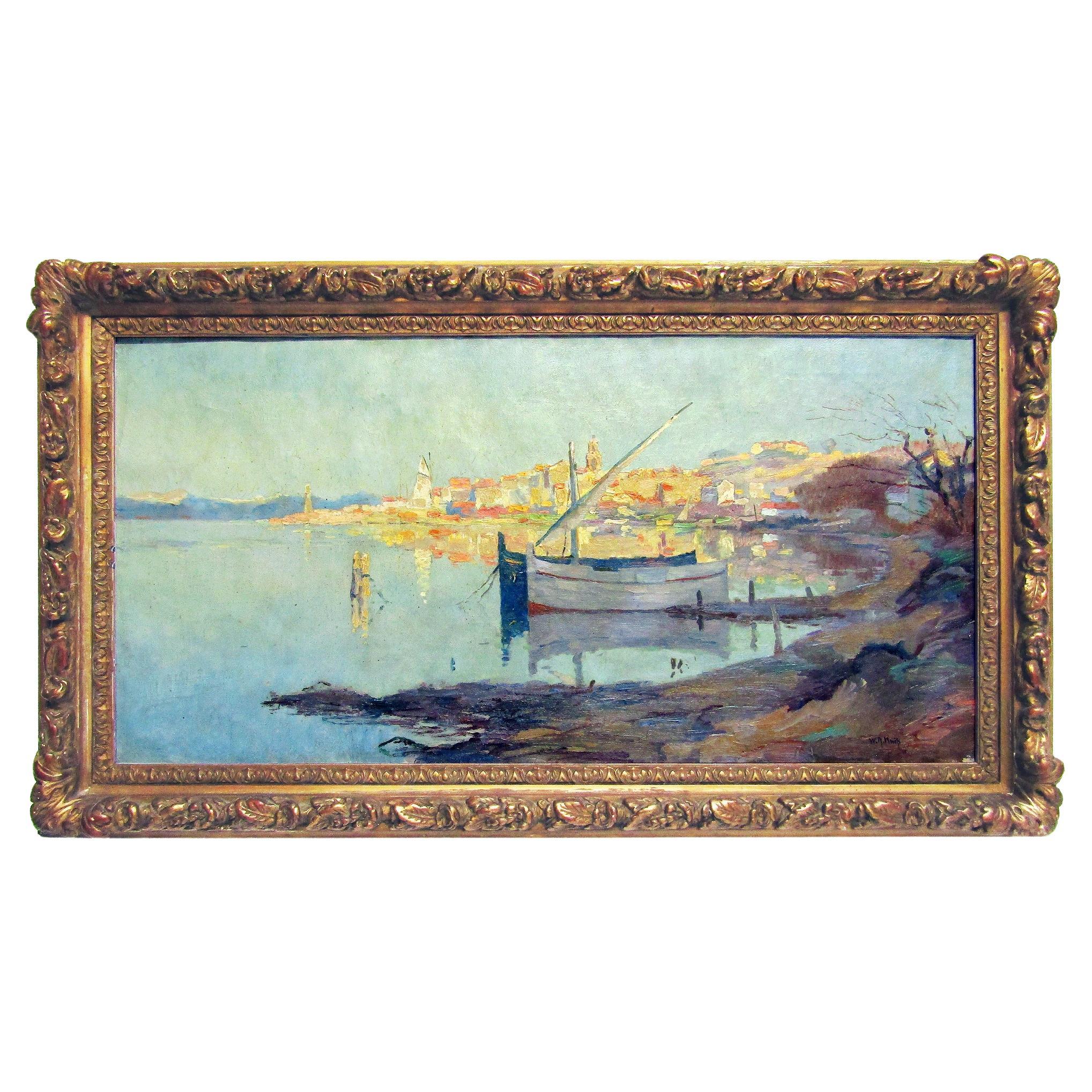 1925 Dutch Impressionist Oil On Canvas By Willem Knip, Saint-Tropez Laren School