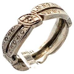 1925 Engraved Art Deco Platinum Band 