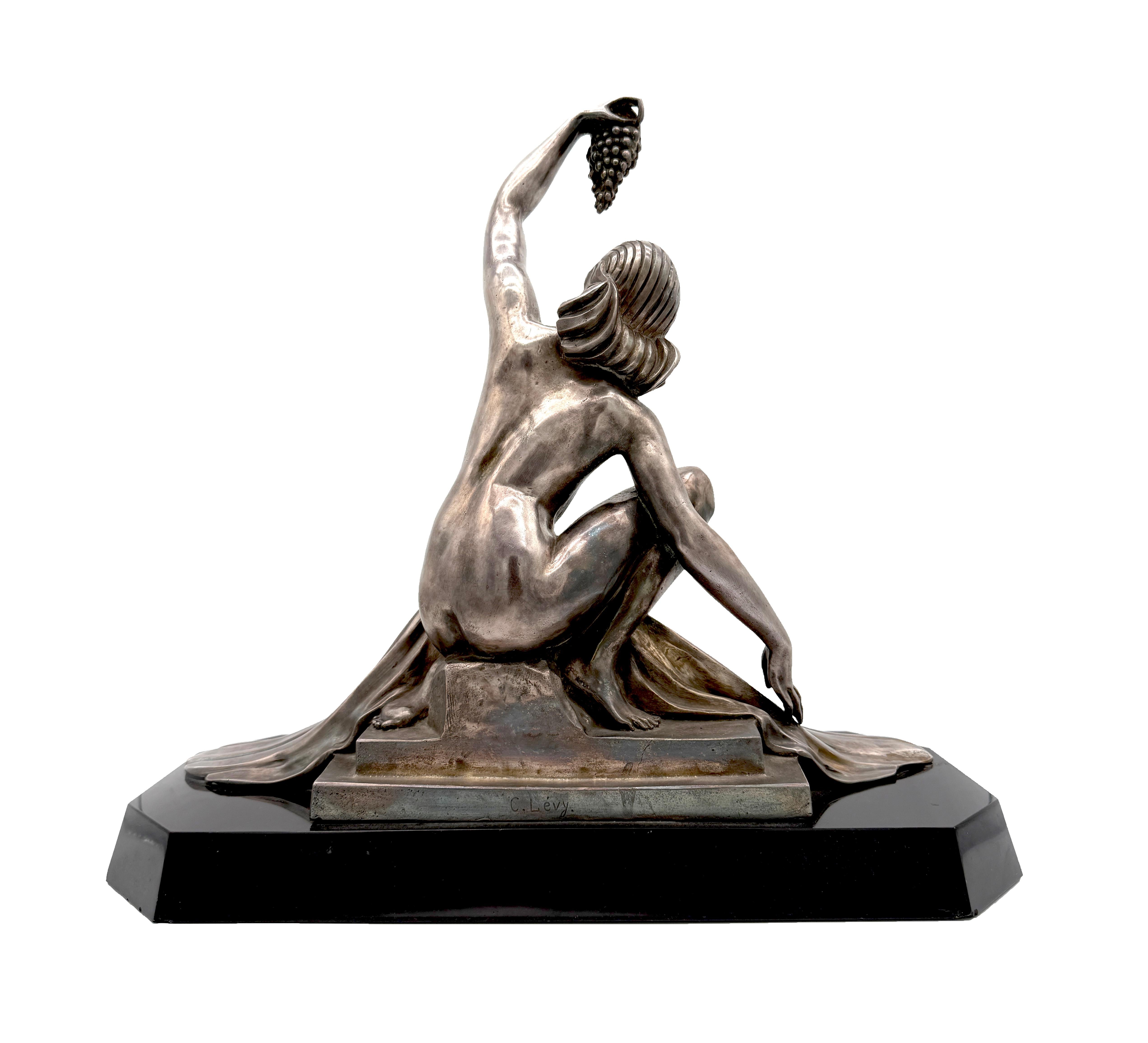 Bronzo 1925 Scultura di donna nuda in bronzo Art Deco francese di Clarisse Lévy-Kinsbourg in vendita