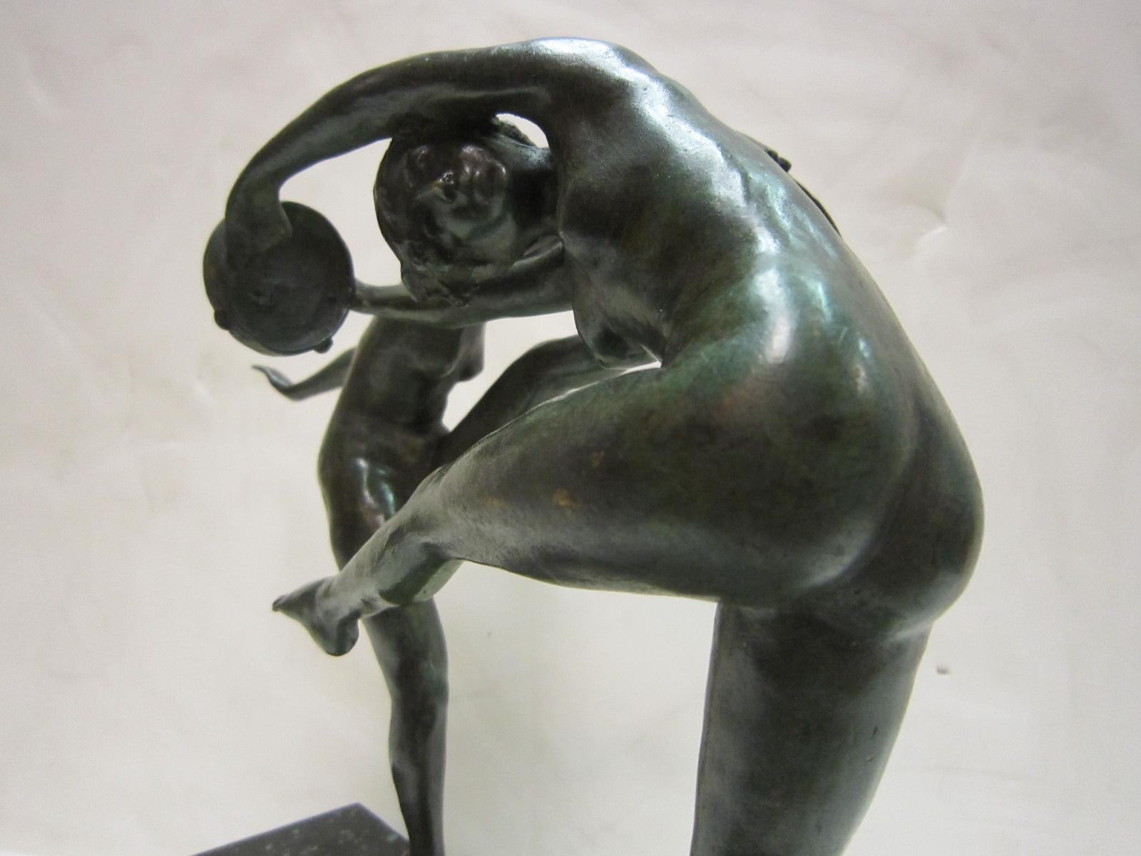1925 French Art Deco Bronze Sculpture of Dancers Signed Paul de Boulogne  7