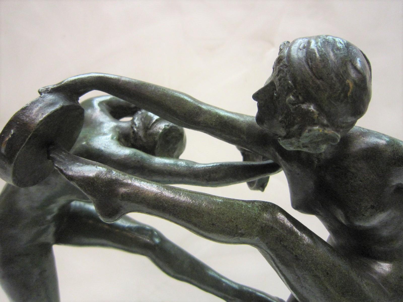 1925 French Art Deco Bronze Sculpture of Dancers Signed Paul de Boulogne  10
