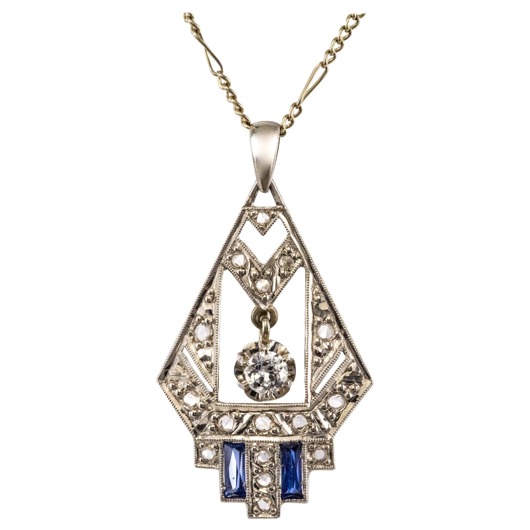 1925 French Art Deco Diamond Pendant