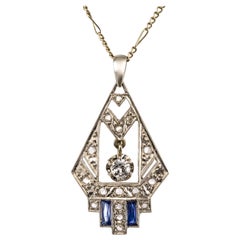 1925 French Art Deco Diamond Pendant