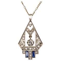 1925 French Art Deco Diamond Pendant