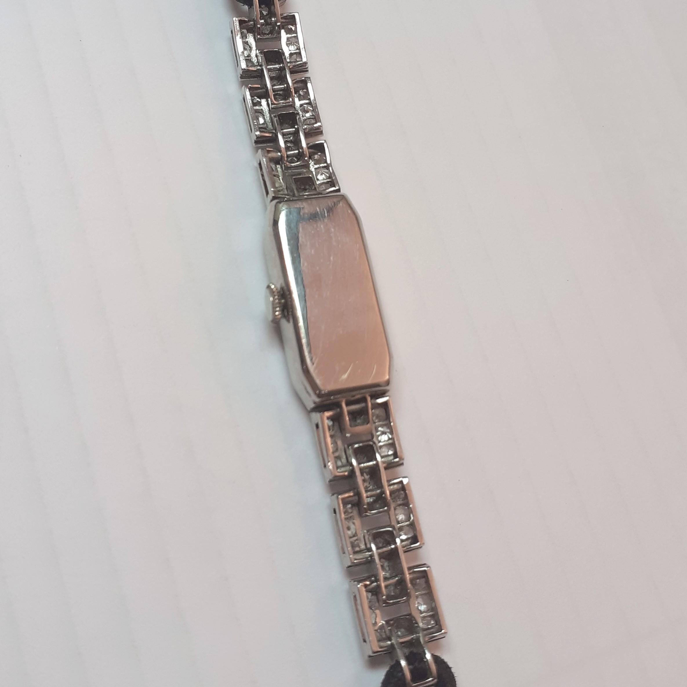 1925 French Art Deco Platinum 2.5 Carat Diamonds Lady Wristwatch For ...