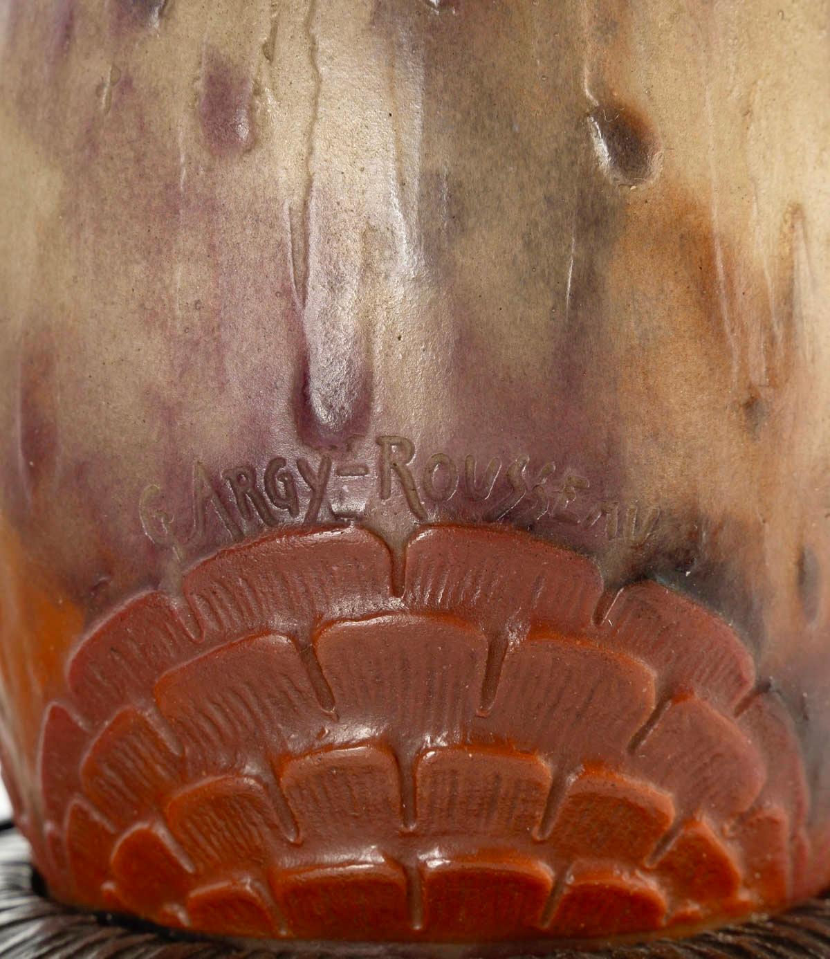 Vetro soffiato 1925 Gabriel Argy-Rousseau - Lampada Feuillage Tropicales Pate Verre Vetro in vendita