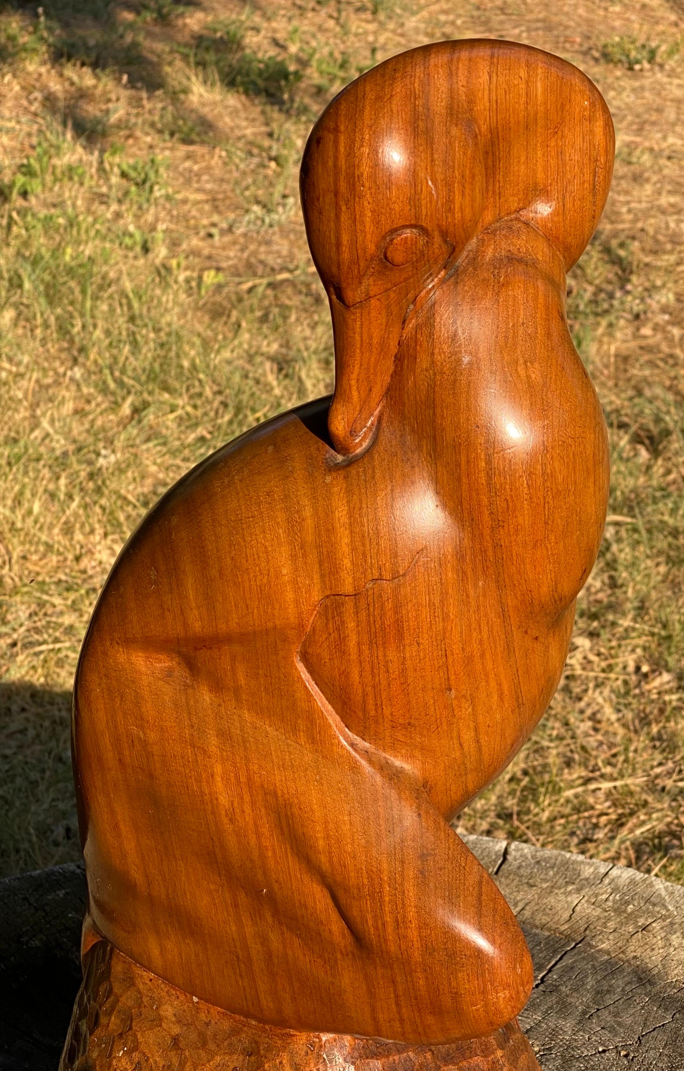L'uccello cormorano di Georges Hilbert (1900-1982) Edition SAS Paris. È splendidamente intagliata in legno di palissandro con dettagli sorprendenti. 