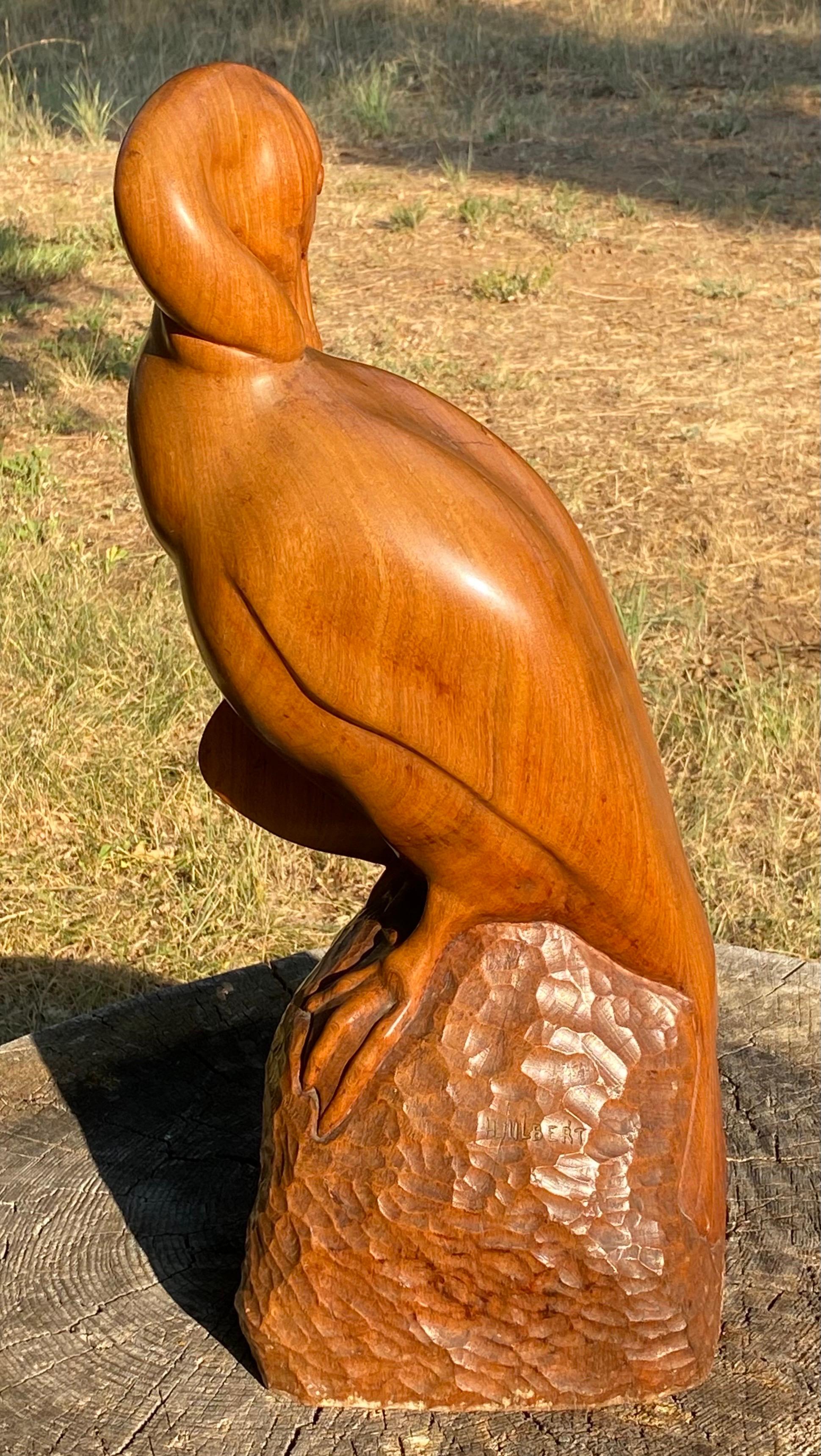 1925 Georges Hilbert L'uccello cormorano S.A.S. Paris Scultura in palissandro In condizioni buone in vendita a San Juan Capistrano, CA