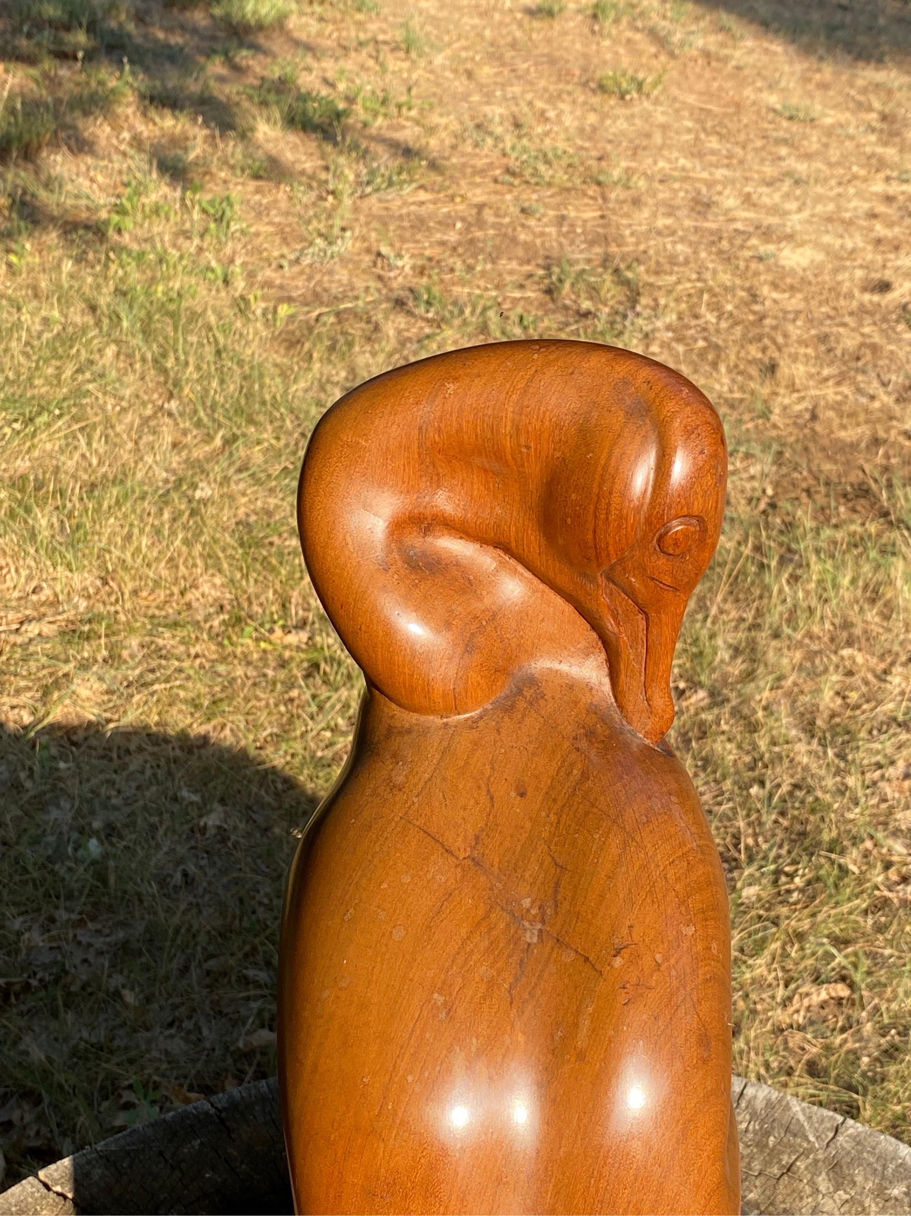 Legno 1925 Georges Hilbert L'uccello cormorano S.A.S. Paris Scultura in palissandro in vendita