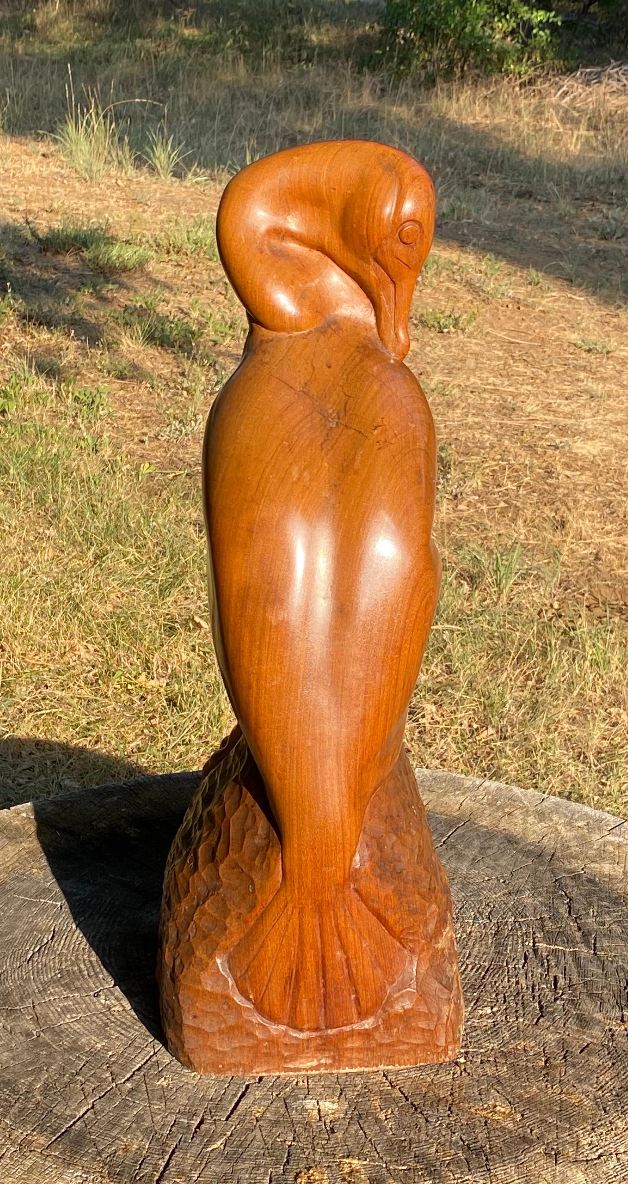 1925 Georges Hilbert L'uccello cormorano S.A.S. Paris Scultura in palissandro in vendita 1