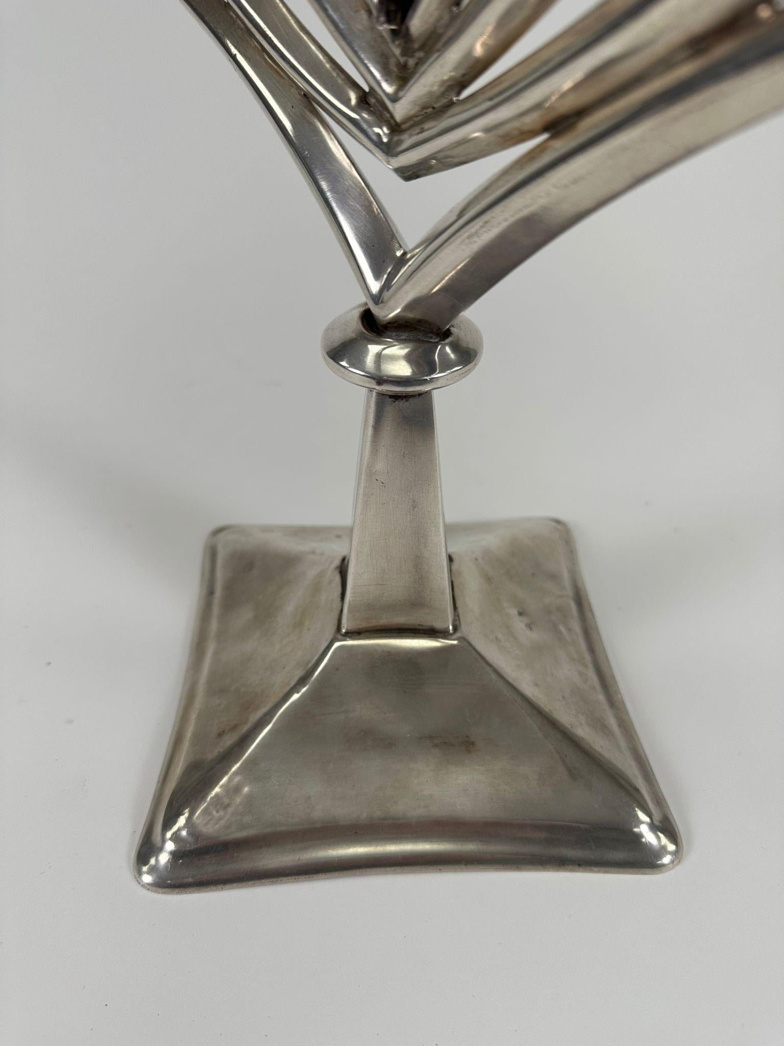 20th Century 1925 German Art Deco Handmade Silver Menorah – Marked
