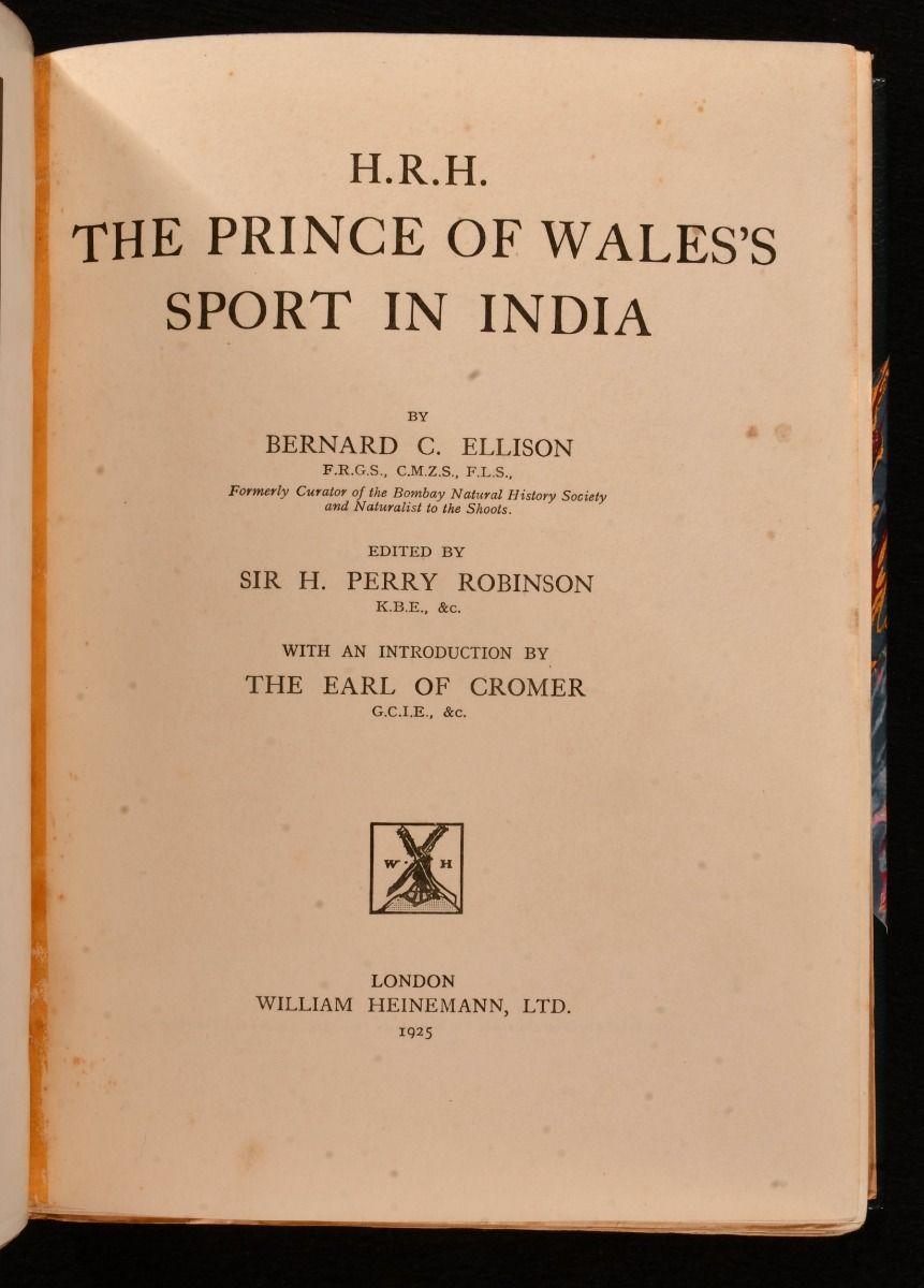 European 1925 H. R. H. The Prince of Wales's Sport in India For Sale