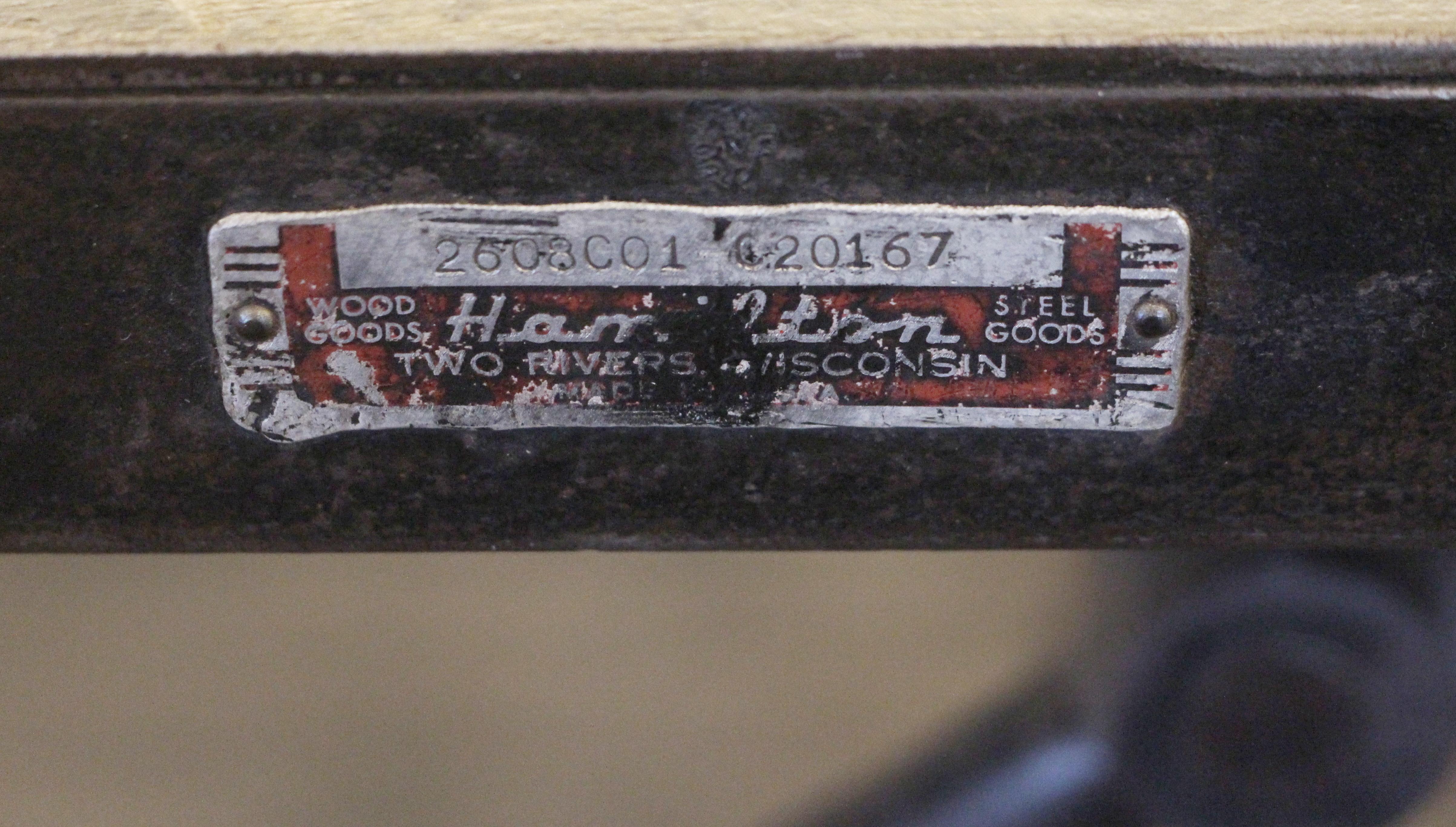 1925 Hamilton Printer's Flat Top Table with Cast Iron Base and Steel Top In Good Condition In New York, NY