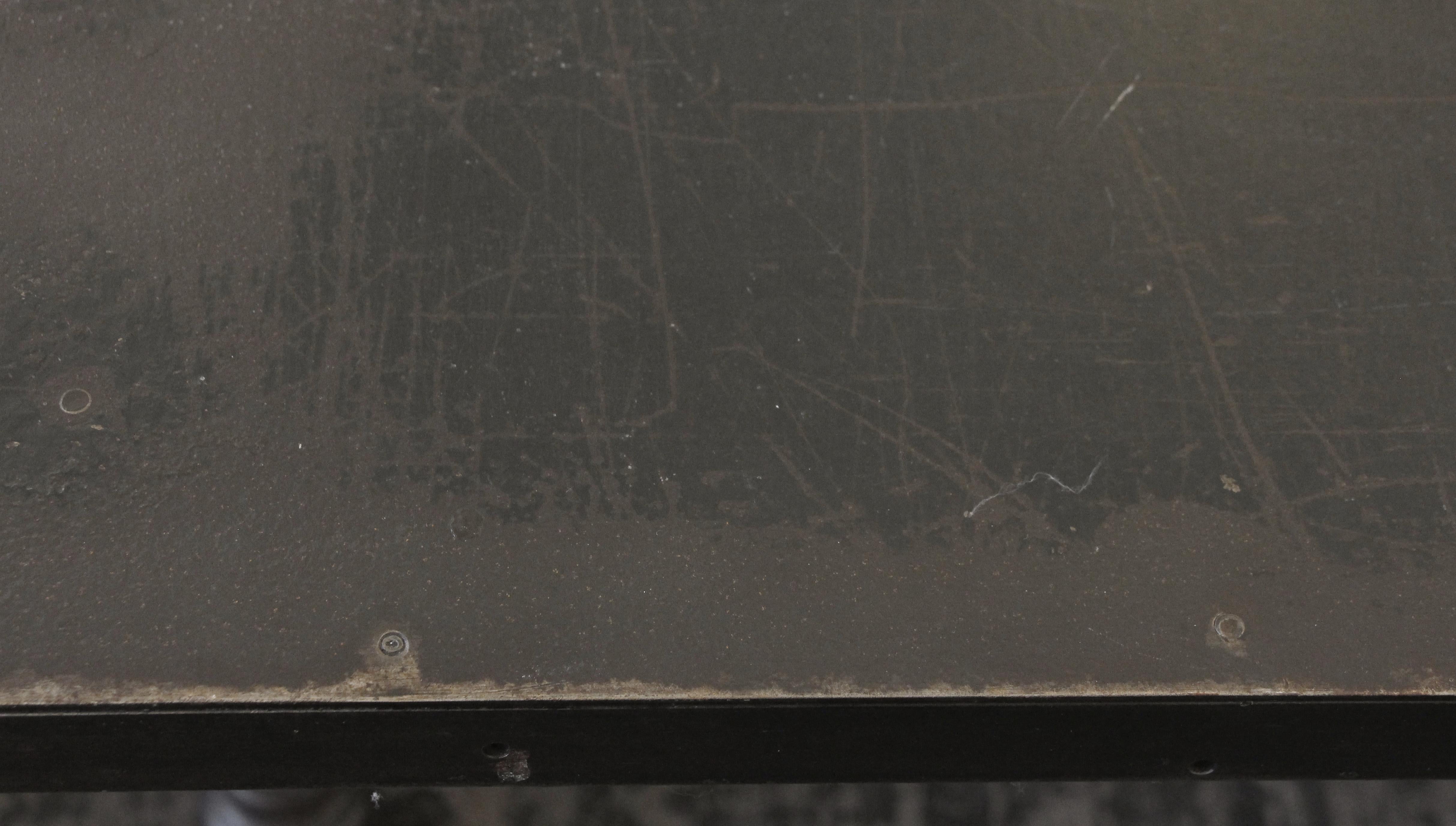 Early 20th Century 1925 Hamilton Printer's Flat Top Table with Cast Iron Base and Steel Top