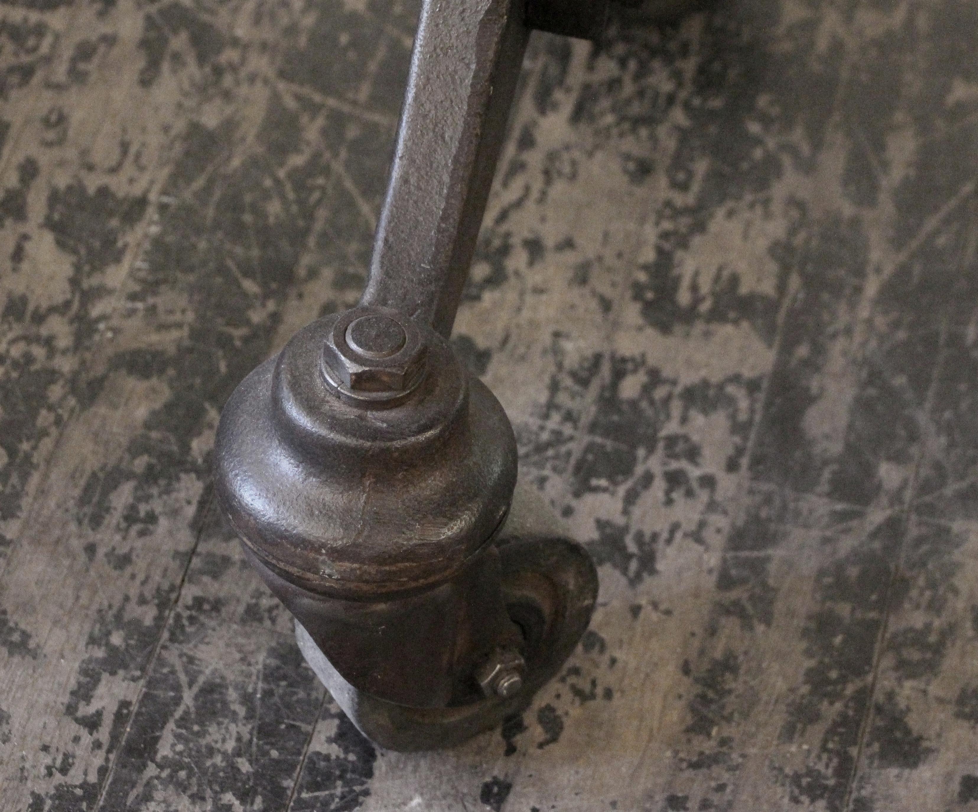 1925 Hamilton Printer's Flat Top Table with Cast Iron Base and Steel Top 3