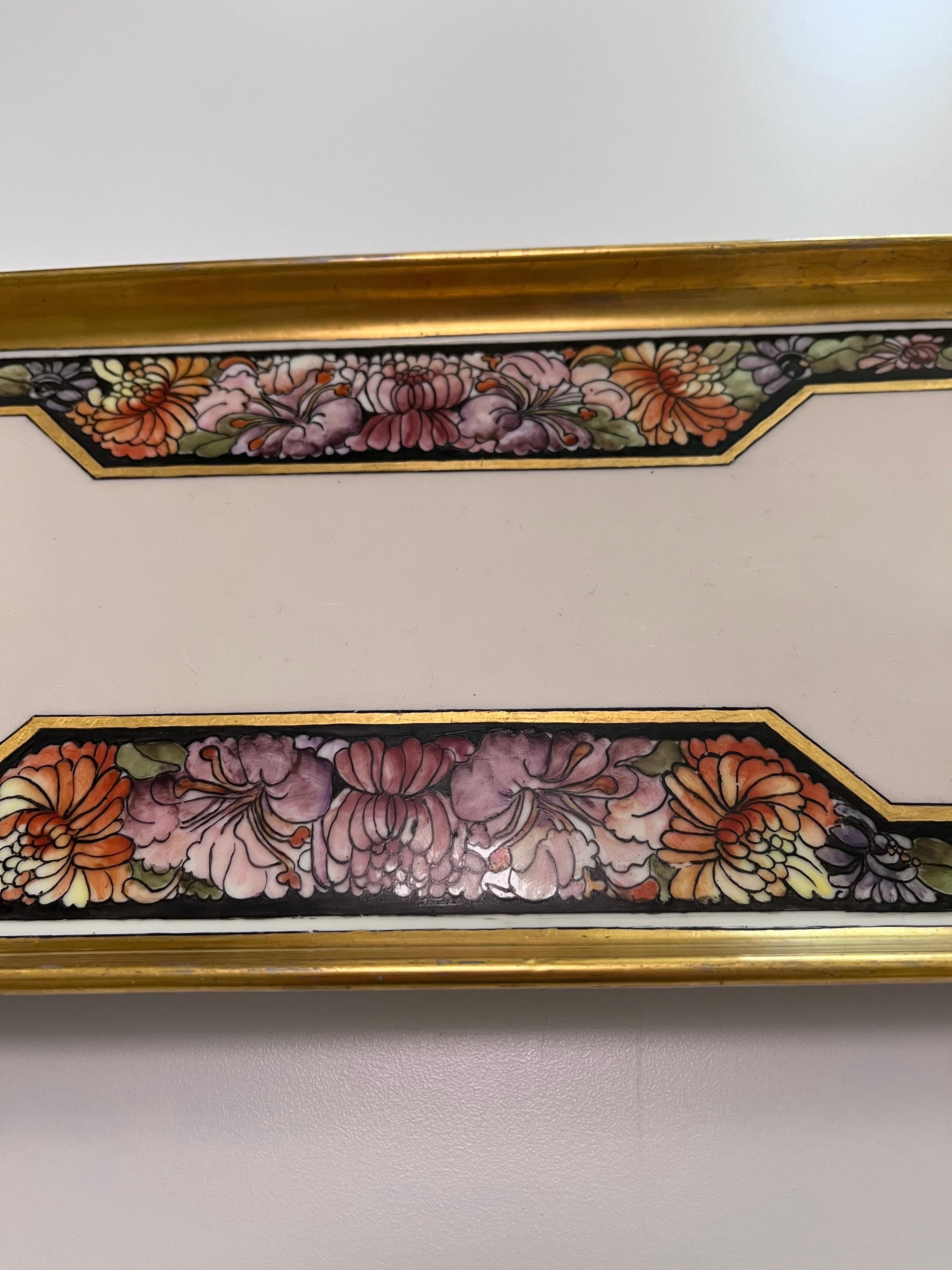 1925 Handbemalte Gold- und Blumenplatte Moritz Zdekaur Österreichische Mildred Icke im Zustand „Gut“ im Angebot in Red Lion, PA