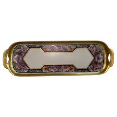 1925 Hand Painted Gold and Floral Platter Moritz Zdekaur Austrian Mildred Icke