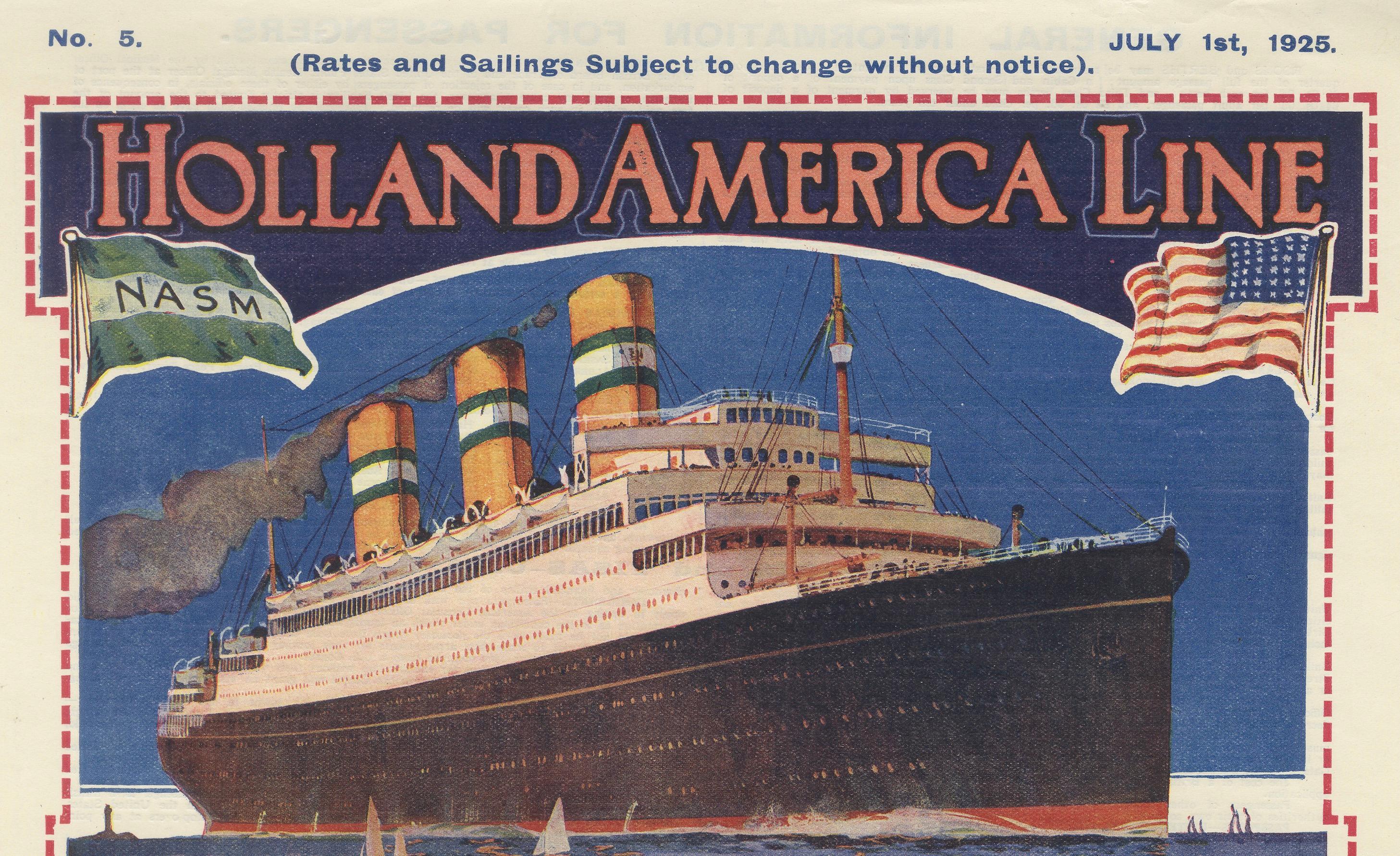 1925 Holland America Line: Southampton zu New Yorker Transatlantikreisen (Papier) im Angebot