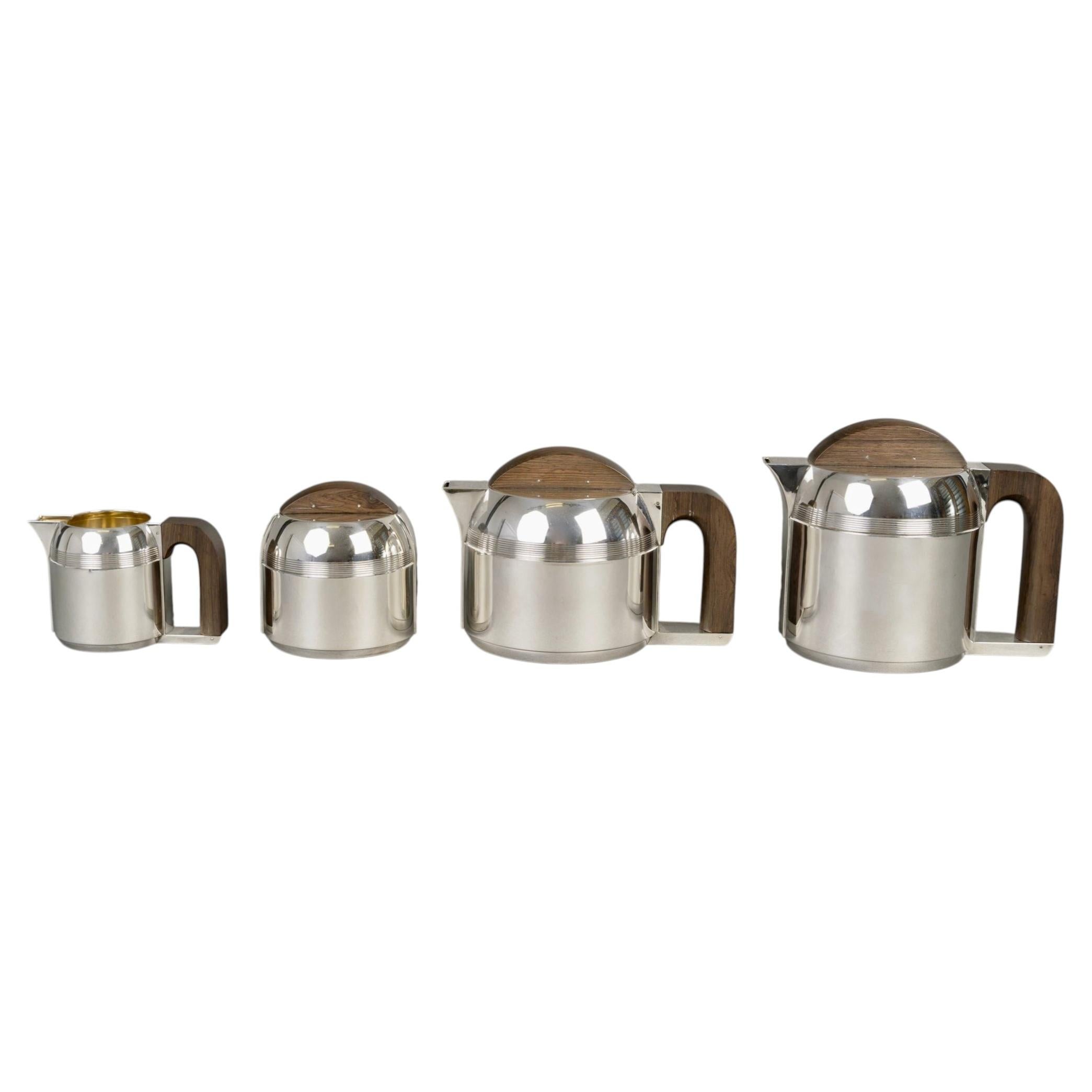 1925 Jean Puiforcat Art Deco Modernist Tea and Coffee Set Sterling Silver