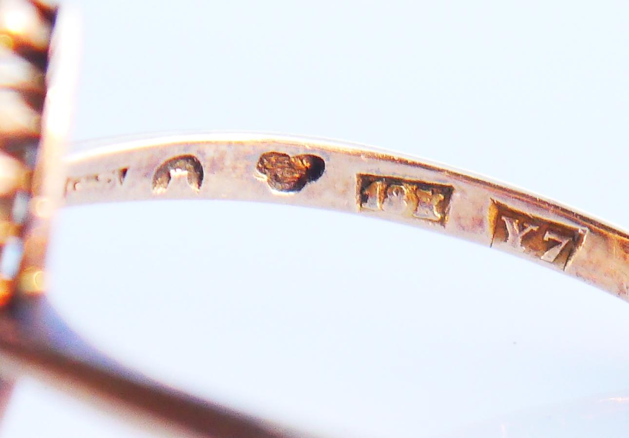 1925 Nordic Ring 1 ctw Diamonds solid 18K Gold Silver Ø 11 US / 3.3gr For Sale 5