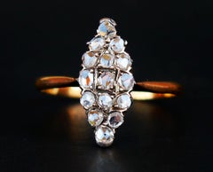 1925 Nordischer Ring 1 ctw Diamanten massiv 18K Gold Silber Ø 11 US / 3.3gr