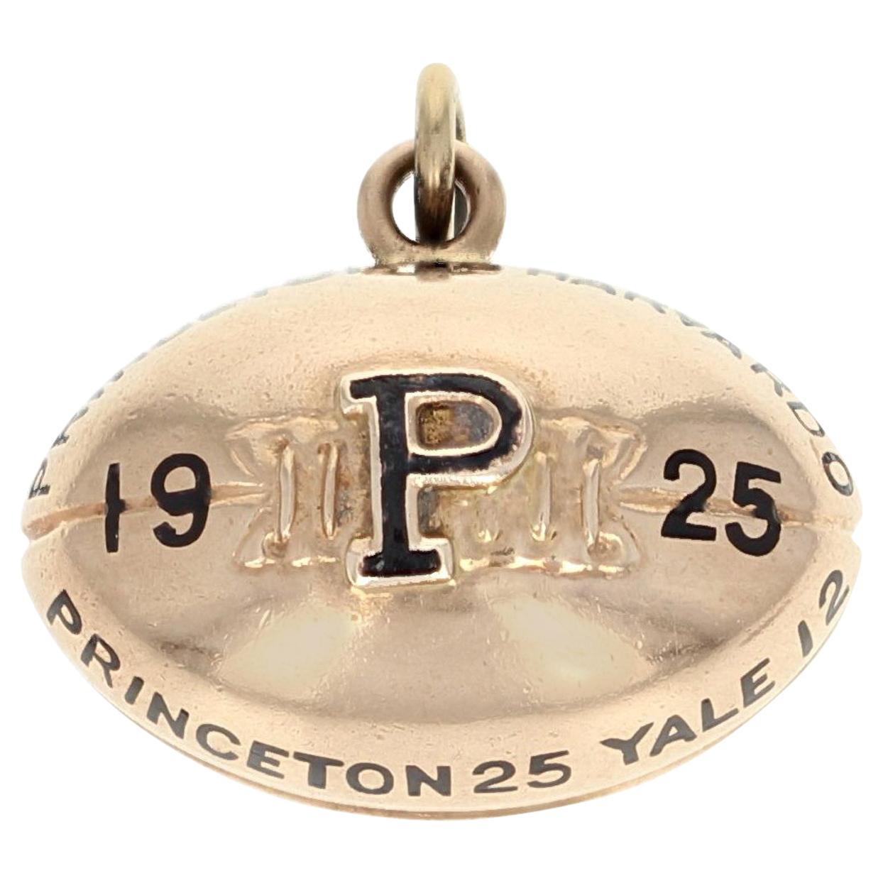 1925 Princeton University Tigers Fob, 14 Karat Gold College Football Pendant