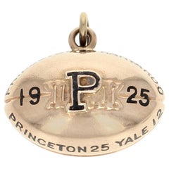Antique 1925 Princeton University Tigers Fob, 14 Karat Gold College Football Pendant