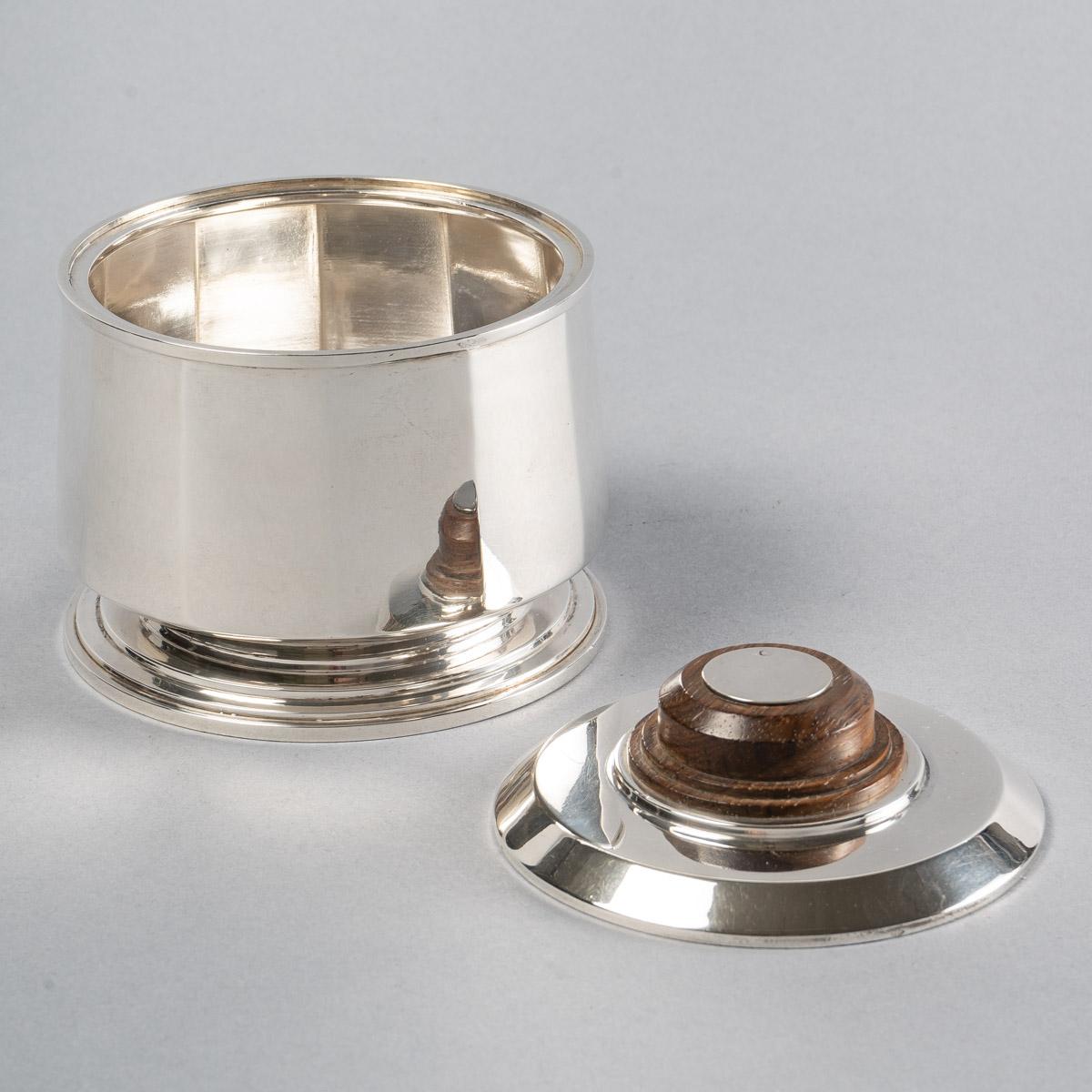 1925 Puiforcat, Tea and Coffee Service in Sterling Silver and Rosewood For Sale 4