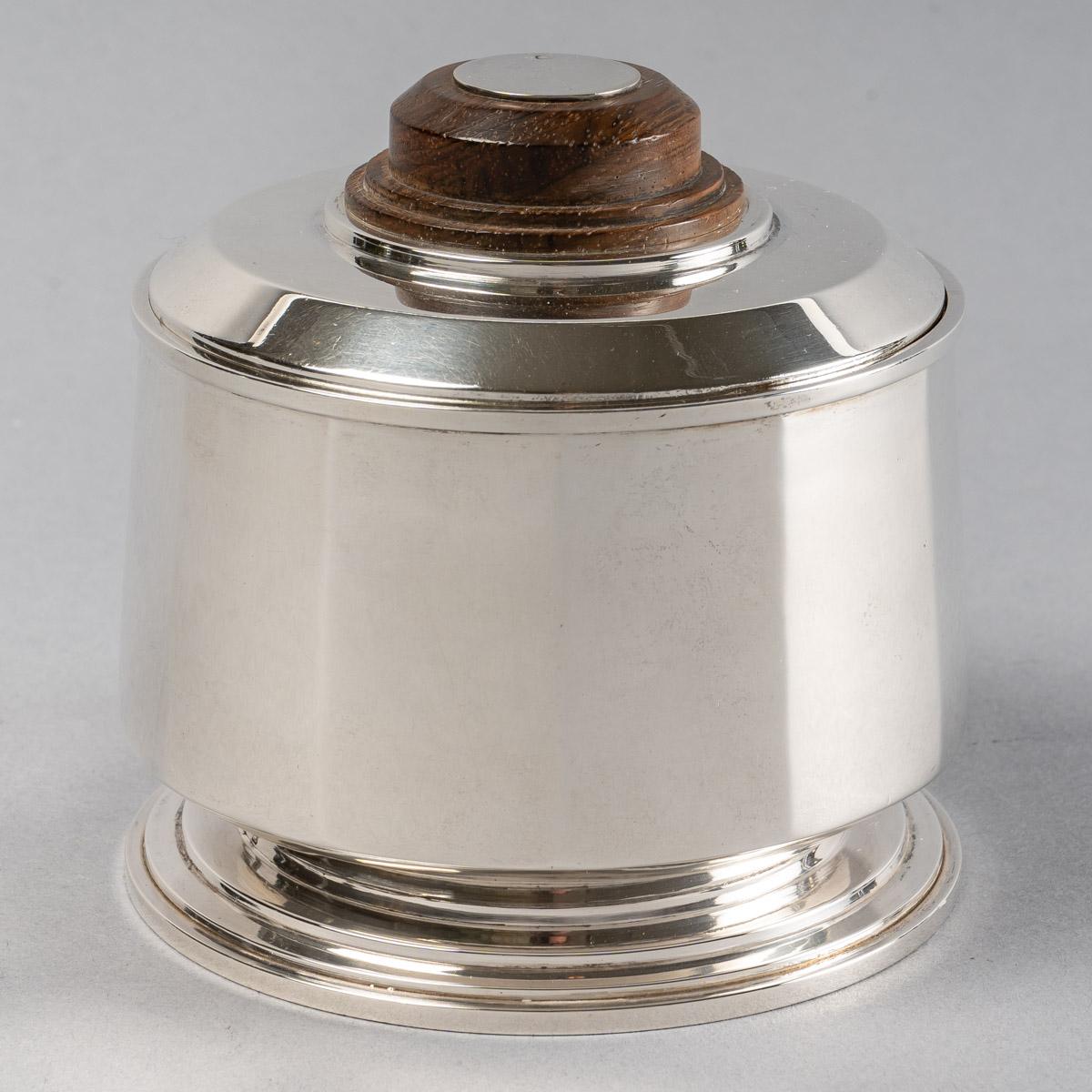 1925 Puiforcat Servizio da tè e caffè modernista in argento sterling e legno di rosa 2