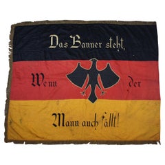 Rare drapeau ancien allemand impérial Reichsbanner en forme d'aigle 57" de 1925