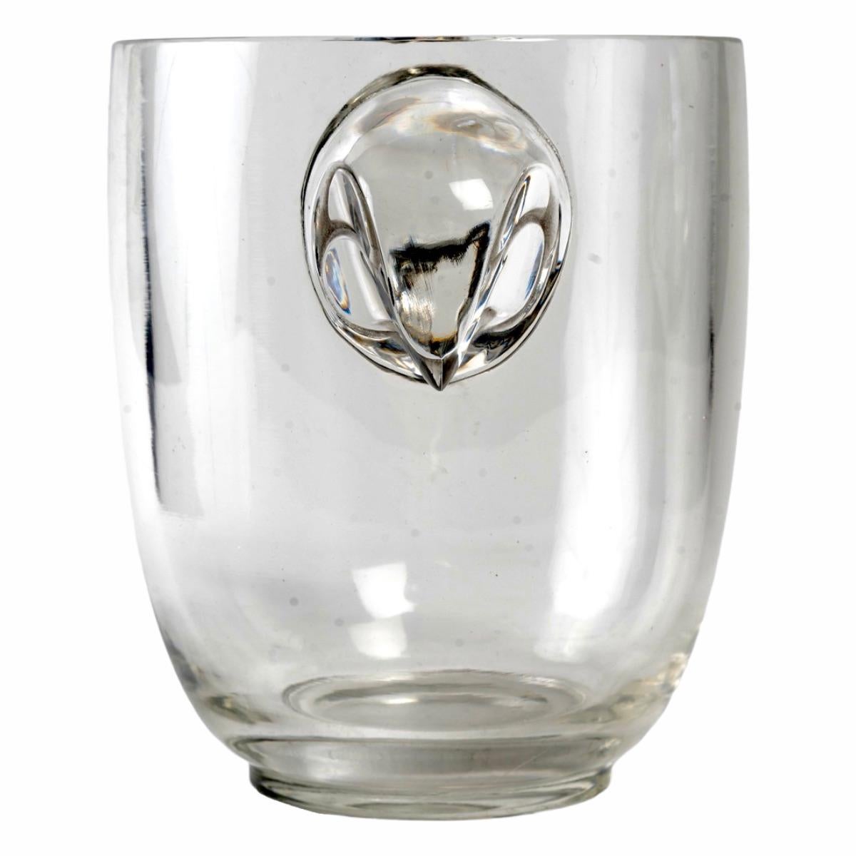 Art Deco 1925 René Lalique Albert Vase in Clear Glass, Falcon Heads