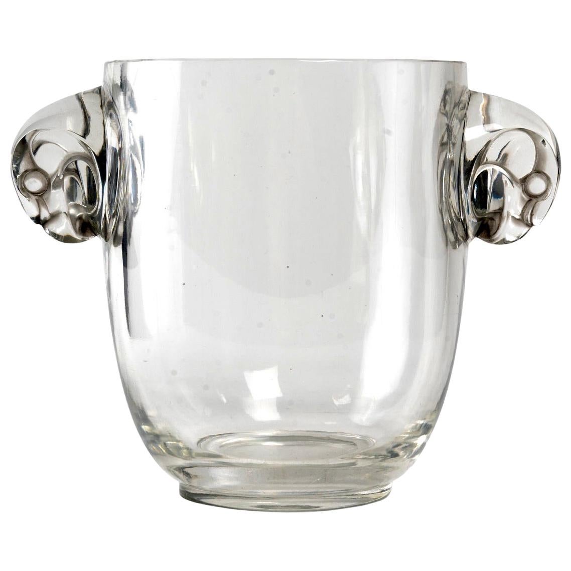 1925 René Lalique Albert Vase in Clear Glass, Falcon Heads