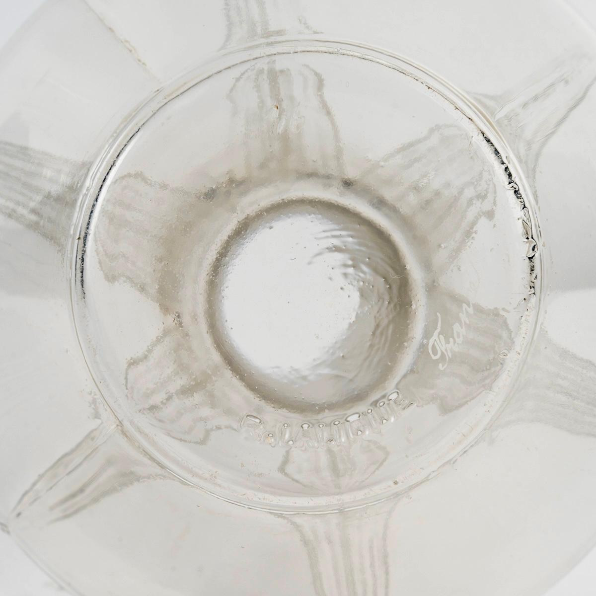Blown Glass 1925 René Lalique - Art Deco Decanter Selestat Clear and Black Glass For Sale