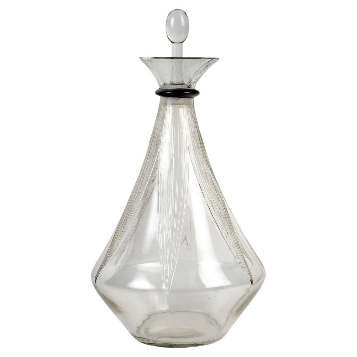 1925 René Lalique - Art Deco Decanter Selestat in vetro nero e trasparente