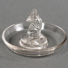 1925 René Lalique Asthray Pintray Souris Mouse Clear Glass