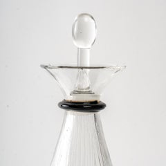 1925 René Lalique, Decanter Sélestat Clear Glass and Black Glass