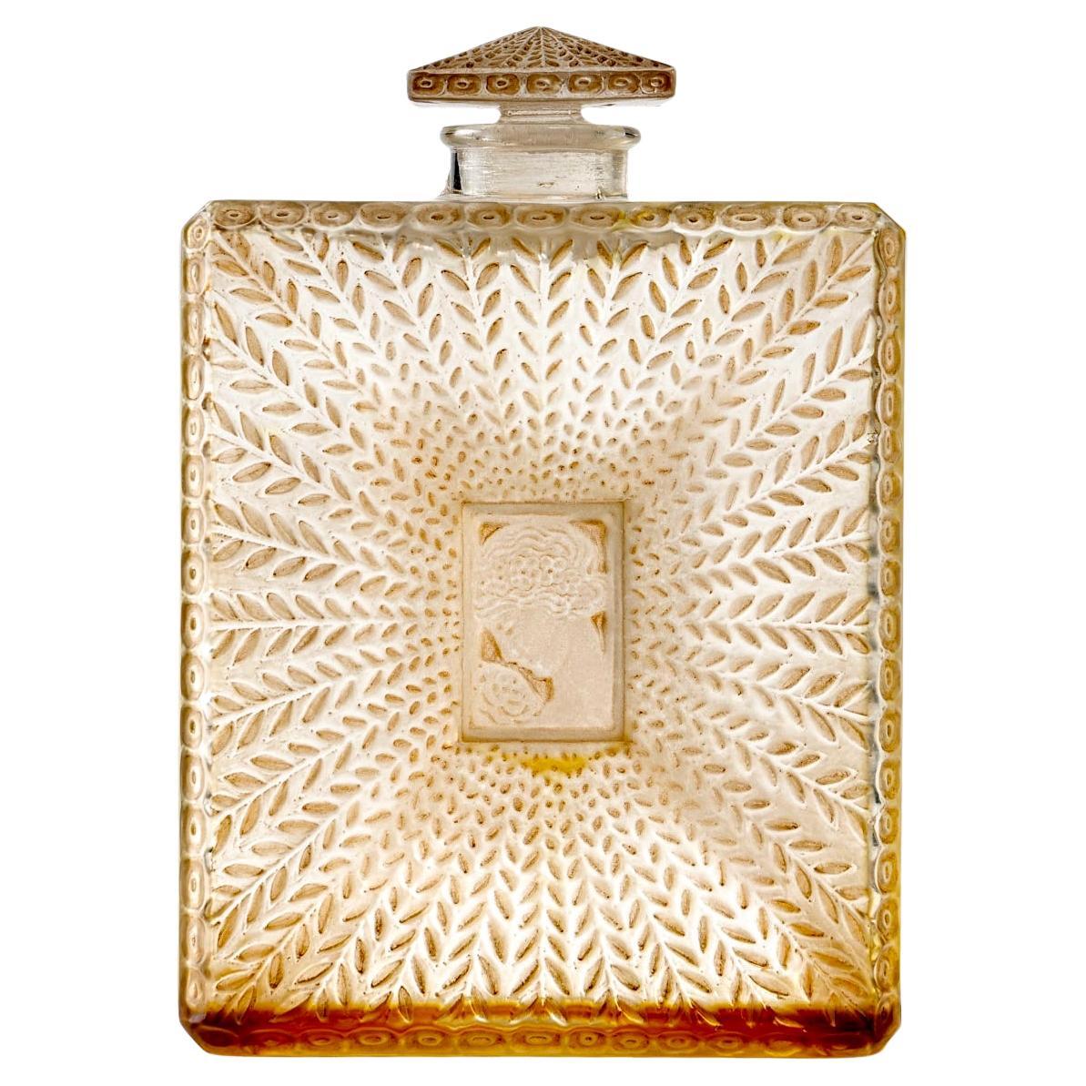 1925 Rene Lalique La Belle Saison Houbigant Perfume Bottle Sepia Stained Glass