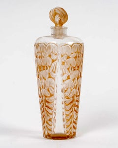 1925 René Lalique Perfume Bottle La Glycine for Gabilla Glass with Sepia Patina