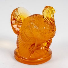1925 René Lalique Seal Stamp Dindon Butterscoth Glass, Turkey