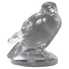 Antique 1925 René Lalique Seal Moineau Sparrow Clear Glass