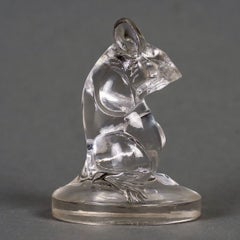 1925 René Lalique Seal Stamp Souris Mouse Clear Glass