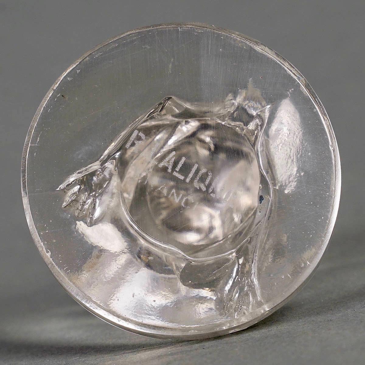 Molded 1925 René Lalique Seal Stamp Souris Mouse Clear Glass For Sale