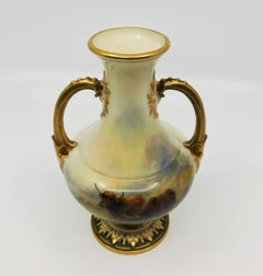 1925 Royal Worcester Harry Stinton Hand Painted Highland Cattle Vase