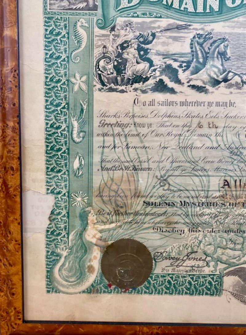 American 1925 US Navy Sailor's Certificate for 