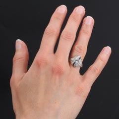 1925s Art Deco Calibrated Sapphire Diamonds Platinum Ring