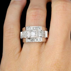 1925s Diamonds Platinum Art Deco Signet Ring