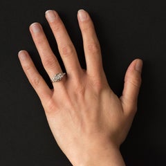 1925s French Art Deco 18 Karat White Gold Diamond Ring