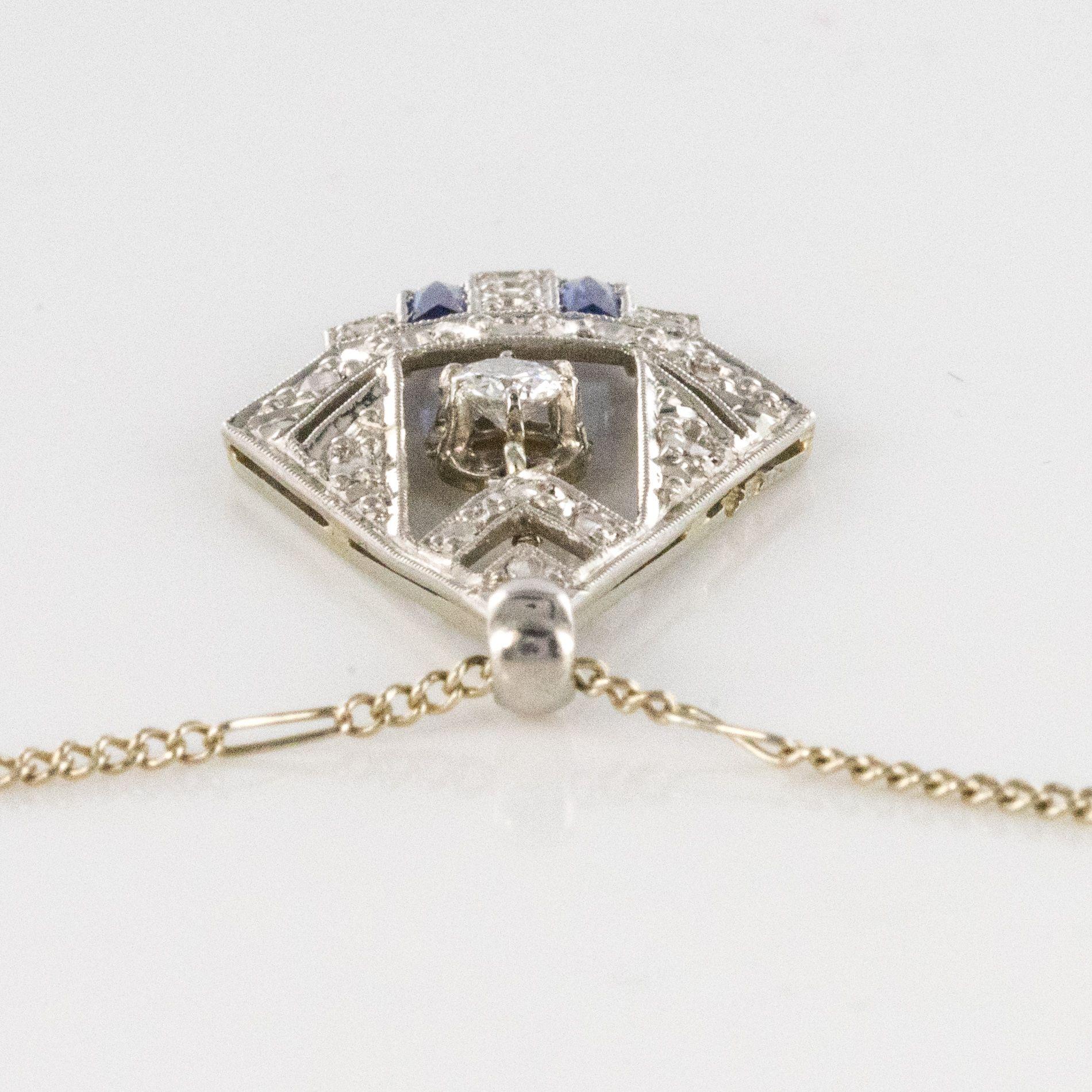 Women's 1925 French Art Deco Diamond Pendant